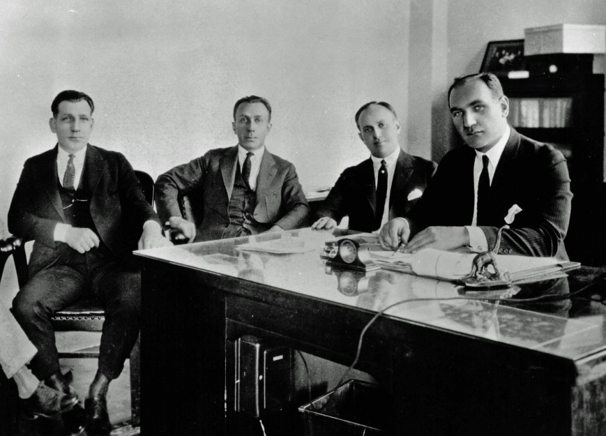 The four  Warner brothers (left to right) Sam, Harry, Jack, and Albert, 1926.